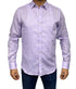 Chemise Lila uni en lin / coton de coupe regular